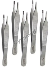 6  SAINLESS STEEL Adson Brown Tissue Forceps ENT Surgical Instruments-Excellent