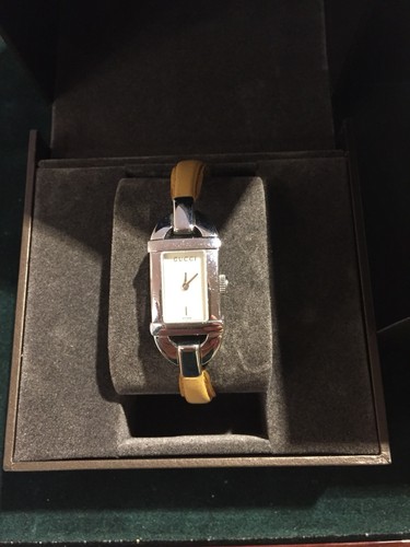 GUCCI OROLOGIO IN ACCIAIO E PELLE 6800R BAMBOO NUOVO CON GARANZIA | eBay
