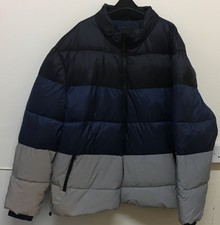 River Island Big And Tall Blue Reflective Puffer Jacket Size 6xl Rrp£75 {z22}