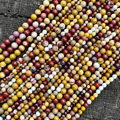 Echte Mookait Jaspis Edelstein 4mm Lose Perlen 39cm Strang Schmuckherstellung - Bild 1 von 4