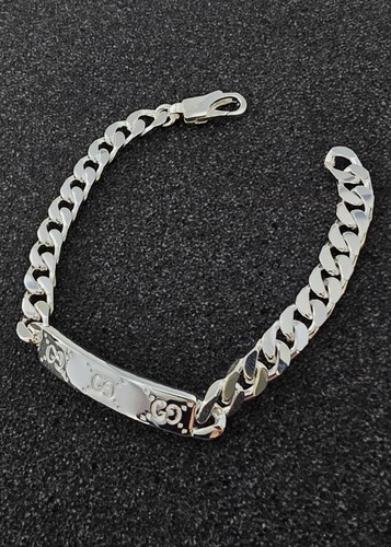 GUCCI Signature GG Engraved Chunky Silver Bracelet YBA814851001 - Picture 2 of 3