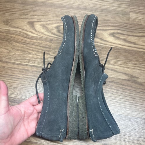 QUODDY Size 13 TUKABUK Gray SUEDE HANDSEWN MOCCASIN CREPE SOLE SHOES MAINE - Picture 3 of 11