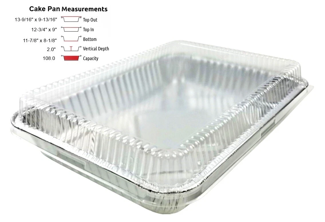 Handi-Foil 13" x 9" x 2" Oblong Aluminum Foil Cake Pan w/Clear Dome Lid HFA# 394
Opens in a new wind