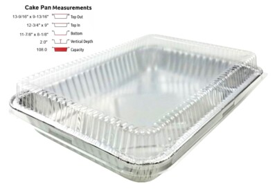 Handi-Foil 13'' x 9'' x 2'' Oblong Aluminum Foil Cake Pan w/Clear Dome Lid HFA# 394