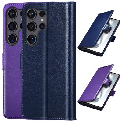 For Samsung Galaxy S25 Ultra Case Leather Wallet Magnetic Flip Card Holder Cover