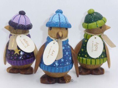 Wählen Sie Ihre DCUK Sternenbeobachtung Pinguine 14 cm hoch Holz Ornamente