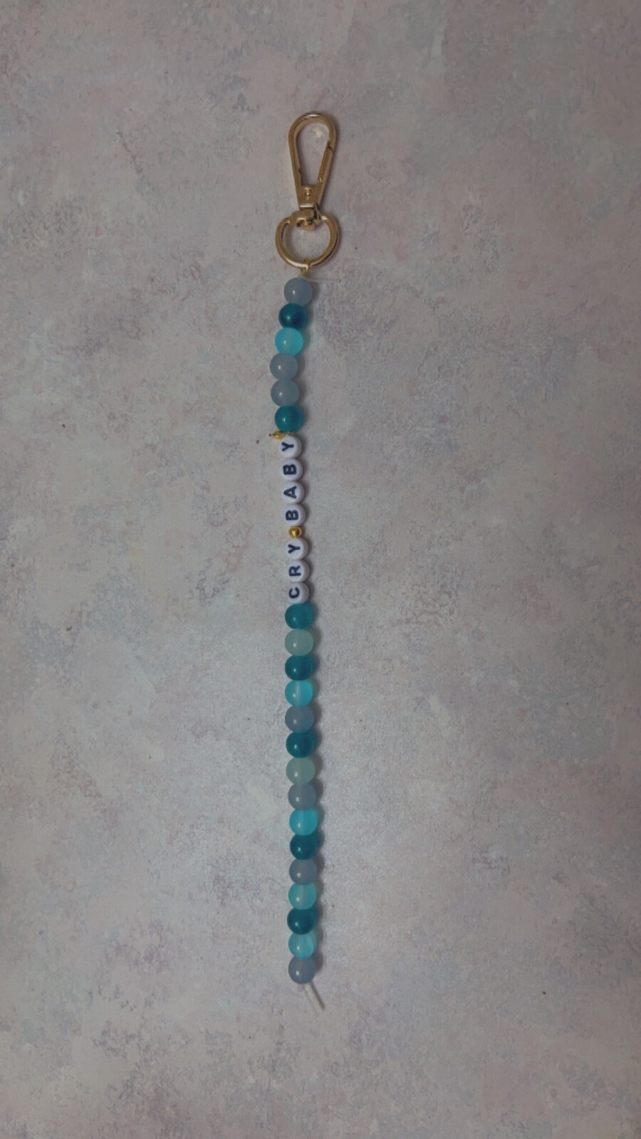 Melanie Martinez “ cry baby “ blue crystal bead bracelet/ backpack keychain