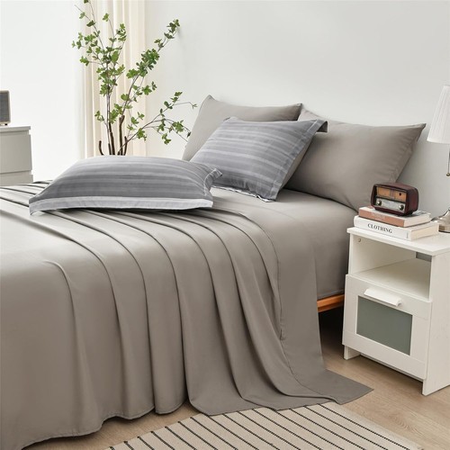 Sophisticated Full Size Microfiber Bed in a Bag Set - 7 Piece Striped Design - Picture 6 of 9