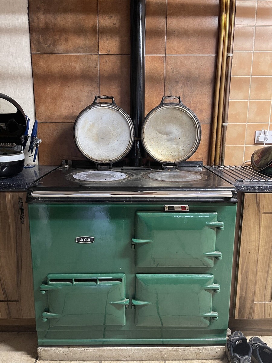 AGA cooker - Green - Natural Gas + Back Boiler - 2 Oven | eBay