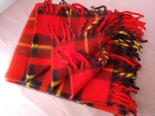 Blanket Vintage Faribault Faribo Woolen Mills Red Tartan Plaid Blanket 52 x58