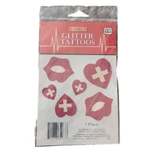 Nurse Glitter Tattoos 1 Piece Kisses And Medical Hearts Ages 14+ 