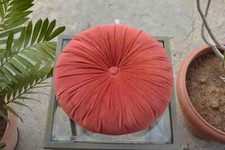Burnt orange round pleated Cushion pillow for seat pad for chair for stool