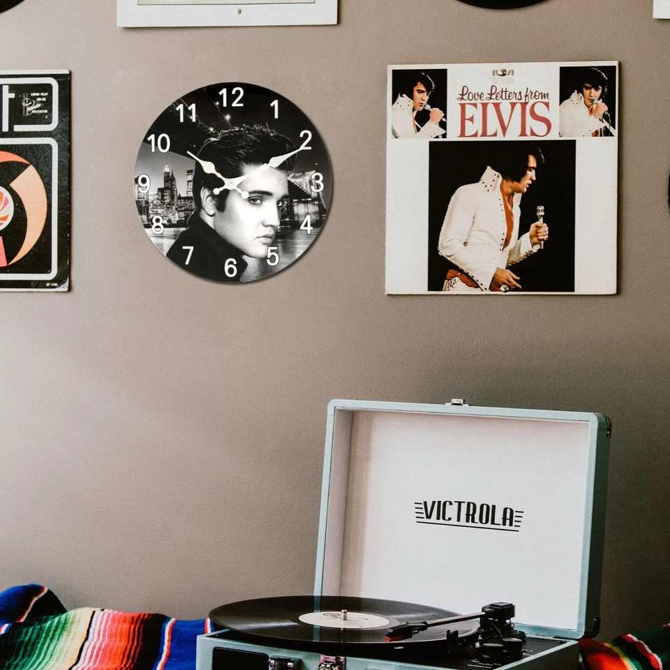 Hometime Iconic Collection Elvis Vintage Wall Clock 30cm Round Glass - Image 2 of 3