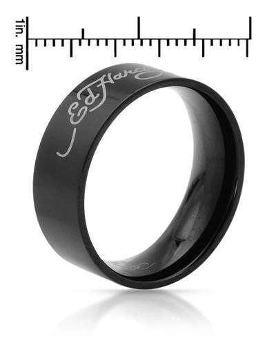 ED HARDY привлекательный группы кольцо в черный из нержавеющей стали размер 10 - Изображение 2 из 2