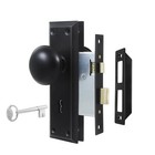 Mortise Lock Set for Interior Door, Vintage Old Door Knobs with Lock and Skel.