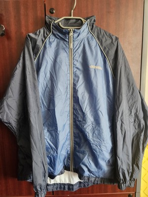 Vintage Reebok Jacket Men XLARGE Navy Windbreaker Track Suit Warm Up Jacket Y2K