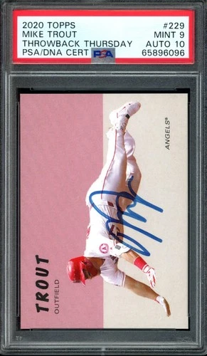 2020 Topps Throwback Thursday #229 Mike Trout Autograph PSA 9 Auto PSA 10