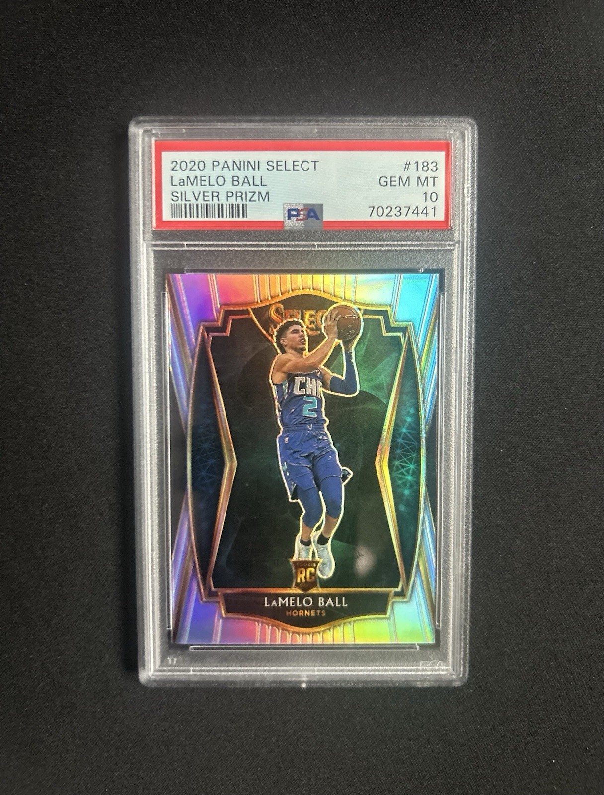 2020 PANINI SELECT SILVER PRIZM #183 LAMELO BALL ROOKIE RC PSA 10