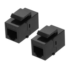 2 Pack Cat 3 Ethernet Coupler, RJ11 8P4C Cat3 Jacks, Female to Female, Black