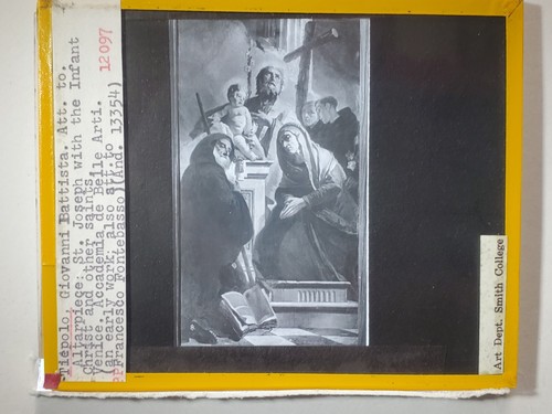 San Giuseppe con Cristo Bambino, Giovanni Battista Tiepolo, Lanterna Magica Scivolo in Vetro - Foto 3 di 3