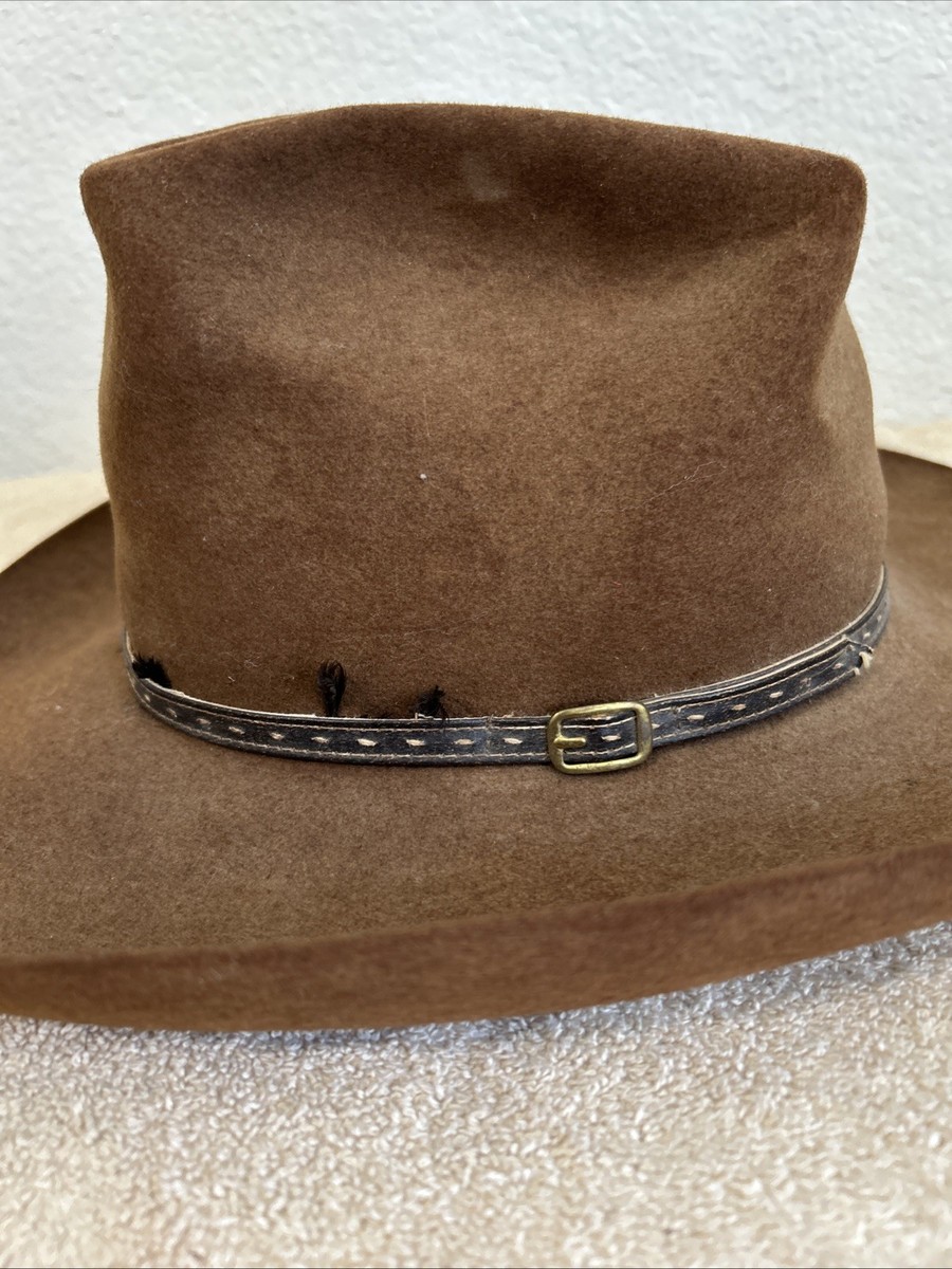 Vintage J. B. Stetson Co. 4X Beaver XXXX Cowboy Hat Size 7 Brown