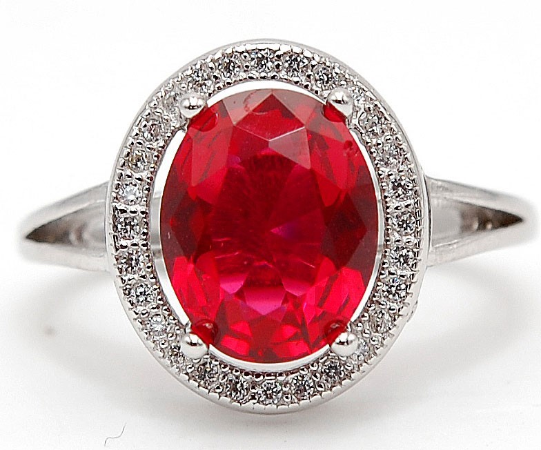 4CT Heat Treated Rubellite Tourmaline 925 Sterling Silver Ring Sz 8 J1-9