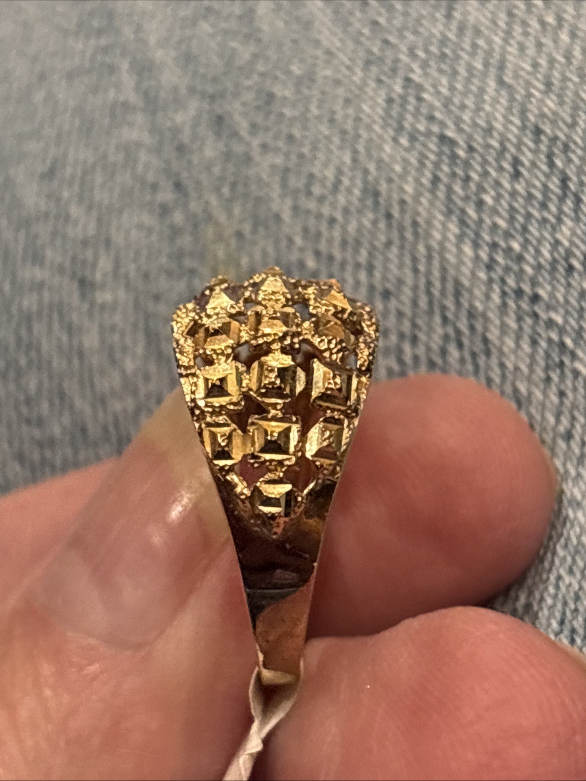 10k Solid yellow gold dome ring - image 3