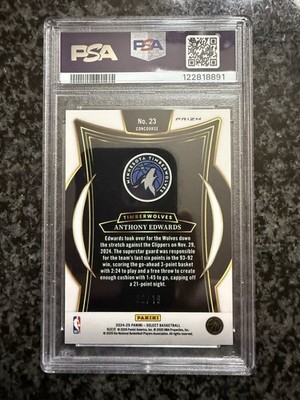 2024-25 Panini Select Anthony Edwards Neon Orange Pulsar Prizms