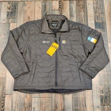 Carhartt Mens Charcoal Gilliam Rain Defender Full Zip Puffer Jacket Sz 3XL NWT
