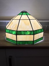 Large Tiffany Style Lamp Shade Green And White 45cm Diameter