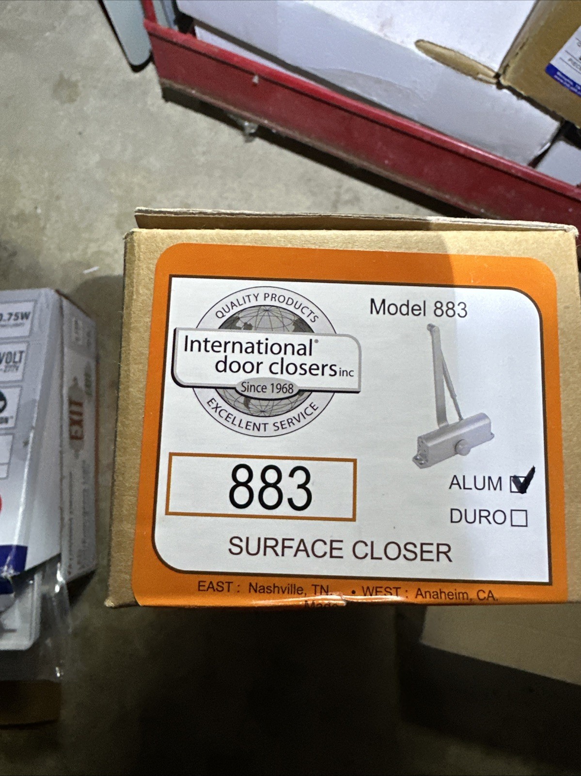 International Door Closers Model 883 Aluminum Surface Closer Made In USA New