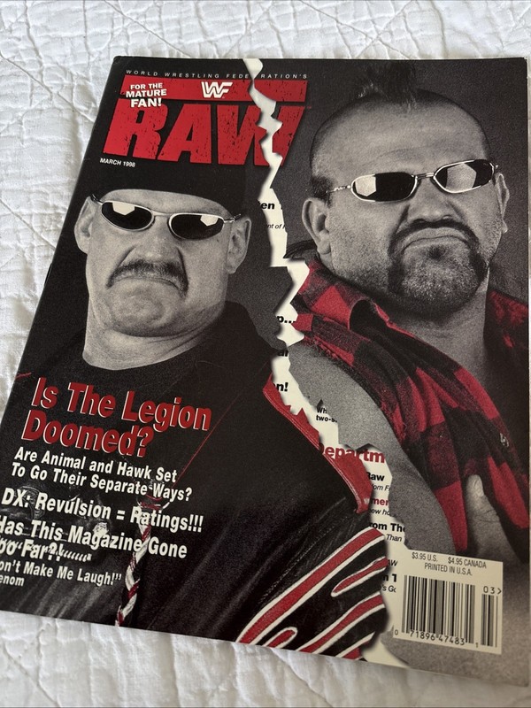 WWF Raw Magazine March 1998 Legion of Doom w Poster WWE Vince Russo
