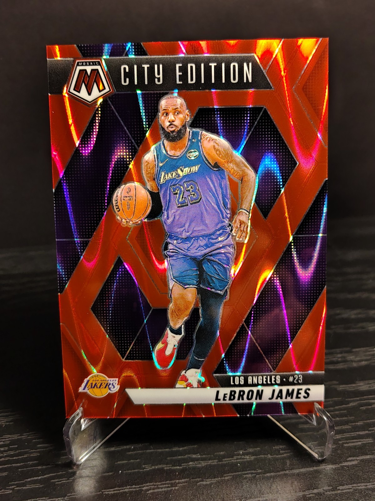 2024-25 Panini Mosaic - City Edition LeBron James #286 Red Seismic Prizm /299