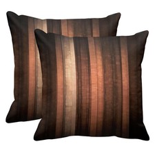 Set of 2 Throw Pillow Covers 18X18 Inches Brown Orange Copper and Pale Peach Abs