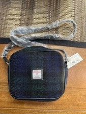 Glen Appin Harris Tweed Women's Crossbody Shoulder Bag Almond Blue & Green BNWT