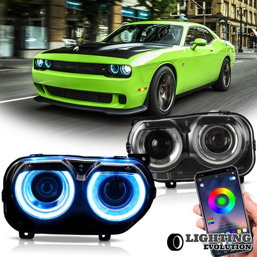 Faros LED RGB para Dodge Challenger R/T SRT Hellcat SXT SE 2015 2016-2022 - Imagen 13 de 19