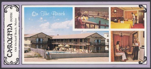 Carolina Motel Old Orchard Beach ME 4-view long postcard c 1970s - 第 1/1 張圖片