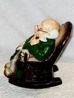 Vintage Retirement Fund Grandpa in Rocking Chair Piggy Bank Porcelain Figurine — photo 2
