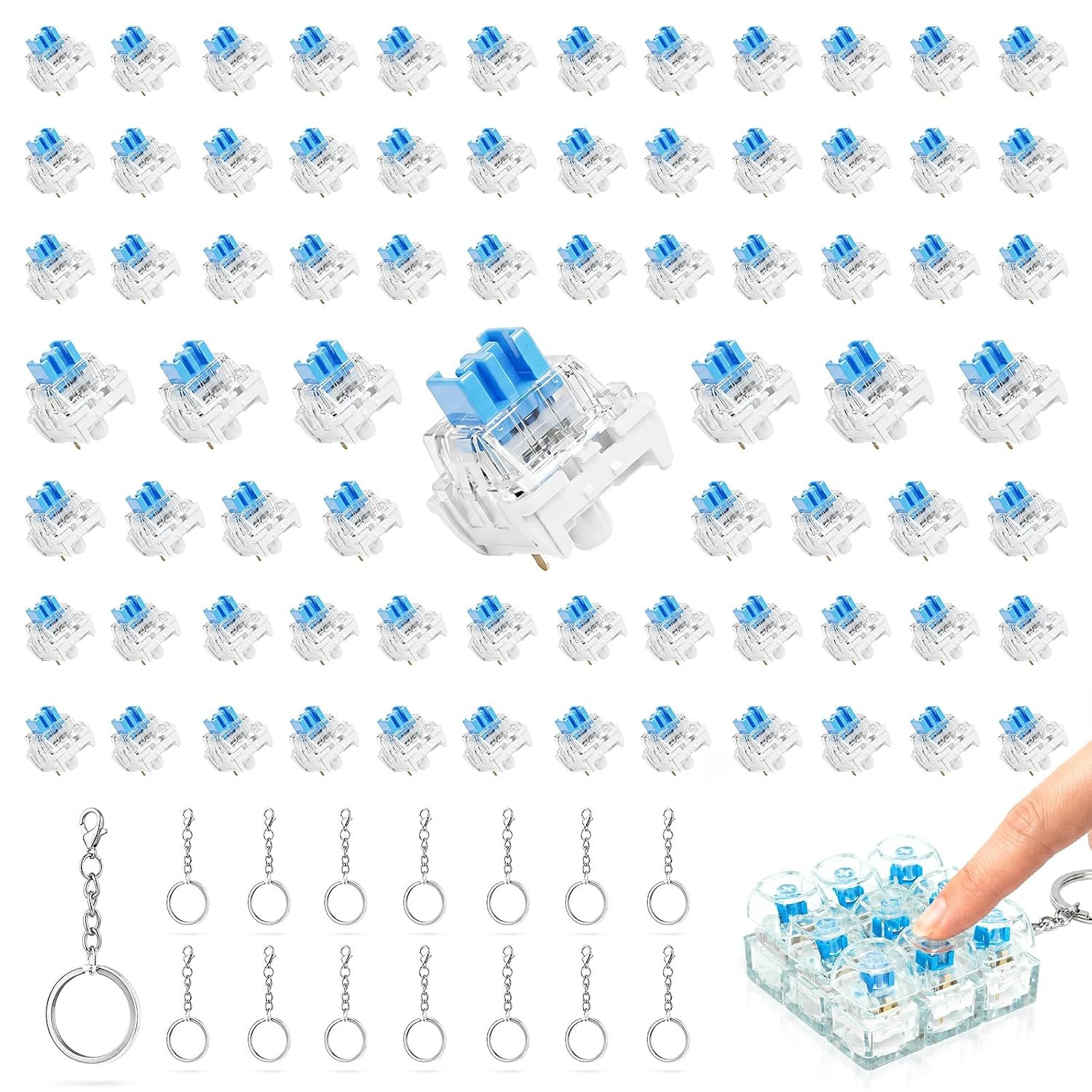 75PCS Keyboard Clickers for 3D Prints, Crisp Clicks, Strong Tactile Bump, Dustpr