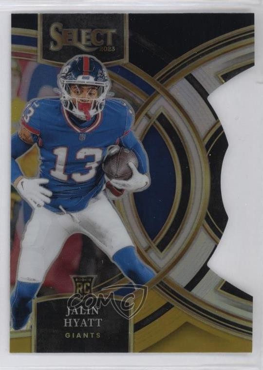 2023 Select Premier Level Black & Gold Prizm Die-Cut Jalin Hyatt Rookie RC 1eh5