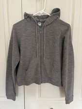 Women s old navy athletic gray textured full zip hoodie small.