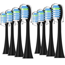 Replacement Toothbrush Heads for AquaSonic Black 8 Count Pack of 1 ,