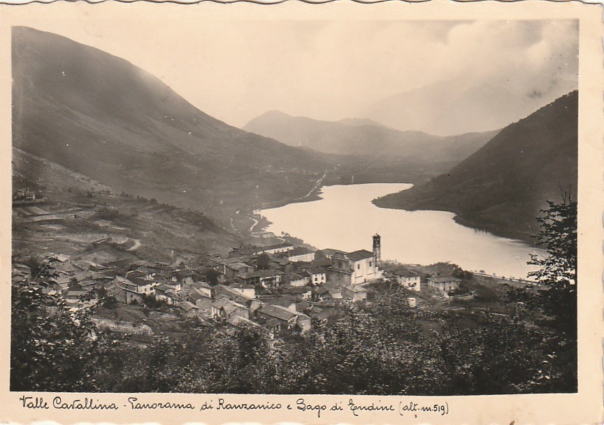 VALLE CAVALLINA RANZANICO E LAGO DI ENDINE PANORAMA VIAGGIATA ANNO 1937