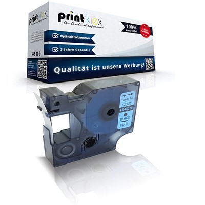 Alternatives Schriftband für Dymo 45016 Schwarz auf Blau 12mm -Office Plus Serie