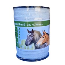 200 Meter Weidezaunband 40 mm 12 Niroleiter weiss
