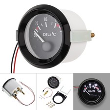 2 52mm 12v Led Car Oil Temp Gauge 50-150c With 10mm Thread Sensor White Light