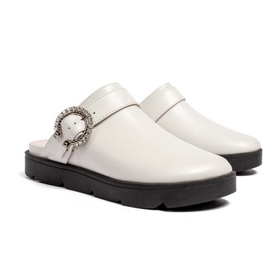 L37 HANDMADE SHOES Damen Clogs Sandalen IN MY ARMS Slippers, Weiß, EUR 36