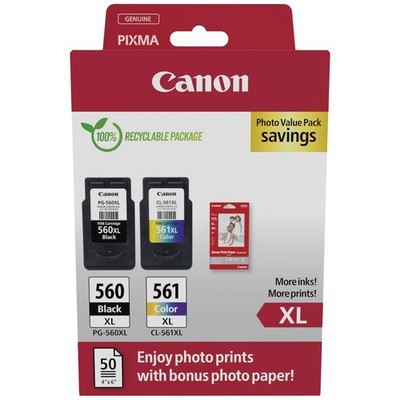 Canon Druckerpatrone CRG PG-560XL/CL-561XL Photo Value Pack Original 2er-Pack...