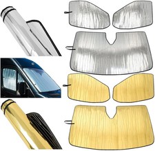 2015-2025 F0rd Trnsit Windshield Sun Shade Side Doors Shades 3pc Usa Made 2015-2025 F0rd Trnsit Windshield Sun Shade Side Doors Shades 3pc Usa Made