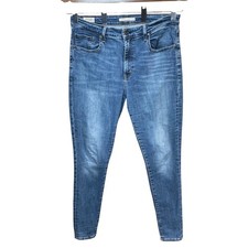 Levi's 721 High Rise Skinny Blue Whiskered Denim Jeans Women's Size 32